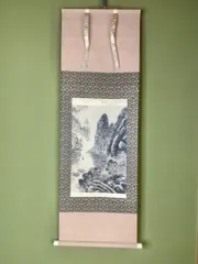 絹本山水屏條　掛軸　玉琪作　中国 絹本山水屏條 掛軸 玉琪作 中国 絹本山水屏條 掛軸 玉琪作 中国