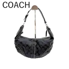コーチ COACH ワンショルダーバッグ シグネチャー キャンバス レザー ブラック 黒