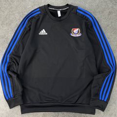adidas アディダス サッカー Jリーグ 横浜Fマリノス マリノス 移動着 長袖 トレーニングウェア スウェット トレーナー サイドライン ブラック 黒 メンズ O