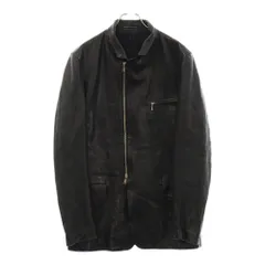 Yohji Yamamoto POUR HOMME (ヨウジヤマモト プールオム) カウレザー ジップアップ ロングジャケット ブラック HQ-J40-731のサムネイル