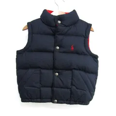 ポロバイラルフローレン ダウンベスト ジャケット アウター リバーシブル キッズ 男の子用 3Tサイズ 紺×赤 Polo by Ralph Lauren 【中古】