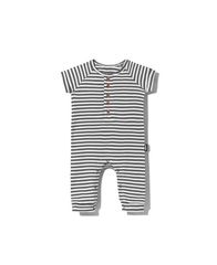 《COODO》ロンパース 74サイズ／ Shortsleeved rompers with buttons_stripe