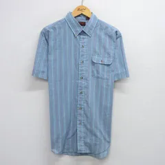L/古着 リーバイス Levis 半袖 シャツ メンズ 90s ボタンダウン 薄紺他 ネイビー ストライプ 25jul30 中古 トップス