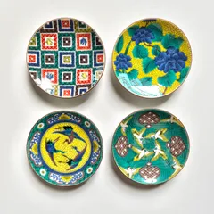 九谷焼 伊豆蔵寿郎 長寿 小鉢 小皿 5客セット 伝統工芸 工芸 食器 青緑 九谷焼 伊豆蔵寿郎 長寿 小鉢 小皿 5客セット 伝統工芸 工芸 食器 青緑