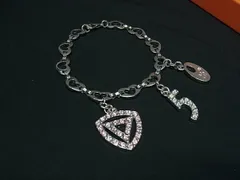 ■美品■ Ambrose アンブローズ 50周年記念 ハート ラインストーン ブレスレット アクセサリー レディース シルバー系 DI7214