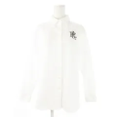 ローレンラルフローレン LAUREN RALPH LAUREN リラックスド フィット ストレッチ コットン シャツ 長袖 ロゴ 刺繍 ワンポイント S 白 ホワイト /CK28 ■GY12のサムネイル