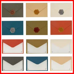 【人気商品】【在庫処分】【特価商品】【在庫セール】【特別セール】[TEMLUM] メッセージカード 感謝カード ミニサイズ グリーティングカード 挨拶カード 封筒6色 シーリングワックス シール4色 アンティーク風 結婚式 招待状 誕生日 合計72点 24枚セ