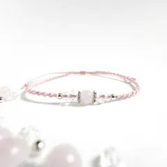 【10月誕生石】ローズクォーツの天然石ブレスレット　* 耀う紅水晶 *