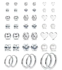 【在庫セール】ボール 星 ピアス ピアス セット 真珠 メンズ つけっぱなし 金属アレルギー対応 レディース 両耳用 サージカルステンレス フープピアス 軟骨 男女兼用 ステンレス ジュエリー JeryWe