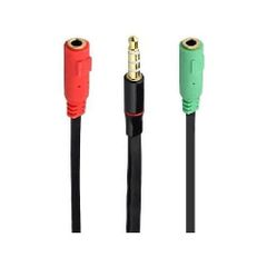 3.5mm 4極分岐ケーブル　プラグ(オス) ⇒ イヤホン＋マイク