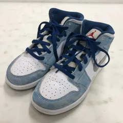02w19931 ナイキ NIKE   AIR JORDAN 1 MID SE GS  ホワイト  23.5cm 中国製 レディース  箱なし  スニーカー  DR6235-401  【中古品】