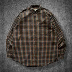90-00s Eddie Bauer L/S Button Down Plaid Shirt エディバウアー ボタンダウンシャツ チェックシャツ 長袖 マルチカラー 実寸L-XLサイズ相当 オーバーサイズ ストリート アウトドア
