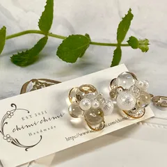 クリアバブルピアス／サージカルステンレスピアス