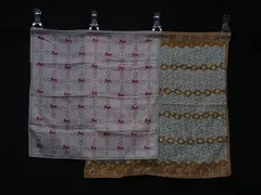 ■美品～■ CELINE セリーヌ ハンカチ ハンカチーフ レディース 2枚セット まとめ売り オレンジ系×ライトピンク系 DK0631