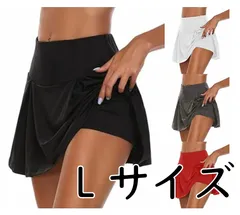 最短当日発送 レディース テニススカート Lサイズ ミニ 丈 インナー付き テニス  フレア ひざ丈 オールシーズン スポーツ スカート・スコート バトミントン 卓球 ゴルフ ヨガ ランニングスカート インナースパッツ付き