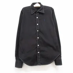 古着 ラルフローレン スポーツ 長袖 ブランド シャツ キッズ ボーイズ 子供服 ワンポイントロゴ コットン ボタンダウン 黒 ブラック ストラ