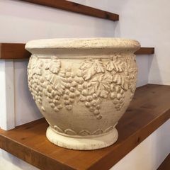 デコラティブモチーフラウンド　お色をお選びください　ギャザリング　寄せ植え　エレガントな植木鉢　ぶどう柄　アンティーク調　ぶどうの植木鉢