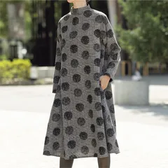 フロッキー花柄グレンチェックワンピース