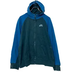 NIKE SB ロゴスウェット パーカー キッズ XL ブラック ブルー ナイキ 袖プリント スポーツ 刺繍 古着卸 アメリカ仕入 a611-5910