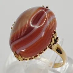 た*ち様 昭和レトロ唯一無二の存在感ある 18金千本透かし金細工 三爪留め大振り 昭和ヴィンテージ K18 千本透かしリング 16号