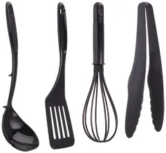 【BLKP】 パール金属 日本製 フライ返し / おたま / トング / 泡だて器 ナイロン キッチン ツール 4点 セット 限定 ブラック BLKP 黒 G-8126