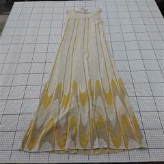 ◇ ⊆ LAGUNAMOON ラグナムーン ストライプ柄 ロング丈 ノースリーブ ワンピース サイズM イエロー系 レディース E  【1509180004659】