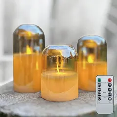 nextlabel LEDキャンドルライト ろうそく 間接照明 ルームライト ベッドサイドランプ クリスマス 誕生日 パーティー プロポーズ 仏壇(gold-3,  Small)