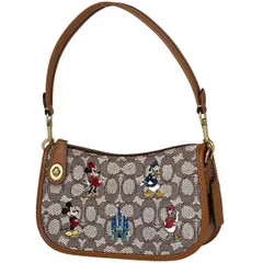 【在庫一掃】 コーチ COACH シグネチャー ショルダーバッグ ハンドバッグ ワンショルダー 2WAY ディズニーコラボ ショルダーバッグ キャンバス ブラウン C8620 レディース 【中古】