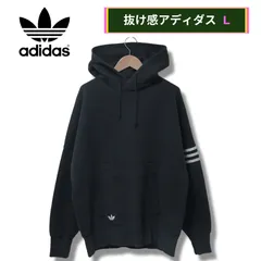 アディダス パーカー L ブラック 00s adidas Originals アディダスオリジナルス ロゴ刺繍 トレフォイルマーク スリーライン ストリート オーバーサイズ ゆるだぼ Y2K スポーツミックス 古着 D3040