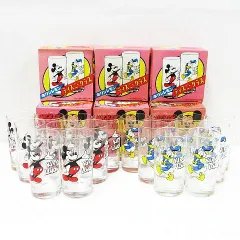 希少 レア 当時物 長期保管品 昭和レトロ キリンレモン ディズニーグラス ミッキー ドナルド 各9客 箱付き Z001-0620①