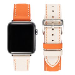MODIGI アップルウォッチ レザーバンド　本革ベルトアップルウォッチapple watch 40mm 41mm 42mm 45mm 46mm 49mm ウルトラ　ホワイト　オレンジ