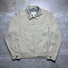 EddieBauer  90s  ジップアップ  ジャケット  L size  ベージュ  裏地チェック  襟  コットン  エディーバウアー  古着