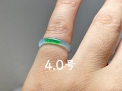 L12-199 極品 ピンキーリング 高氷種 陽緑 4.0号 天然グアテマラ産 A貨 本翡翠 くりぬき リング