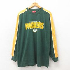 XL/古着 長袖 ビンテージ Tシャツ メンズ 00s NFL グリーンベイパッカーズ 大きいサイズ クルーネック 緑 グリーン アメフト スーパーボウ