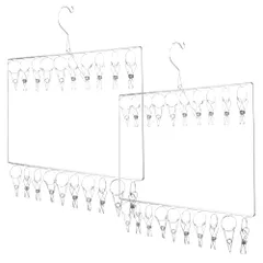 AZNABLE 洗濯バサミハンガー 洗濯バサミ 洗濯物 ピンチハンガー 出張 便利グッズ 2個セット (2段) [2段]
