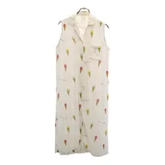 ジェラートピケ シャツ ロング 総柄 ワンピース F 白系 gelato pique アイス レディース 【中古】  【230810】