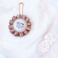 ハンドメイド　両面マタニティマーク　プリーツ　ローズグレイ　完成品