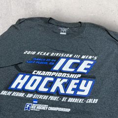 US古着 Champion チャンピオン NCAA Ice Hockey アイスホッケー Tシャツ L グレー