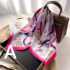 スカーフ花柄ピンク蝶リボン小さめ正方形可愛い上品春薄手派手大柄レディースカラフル