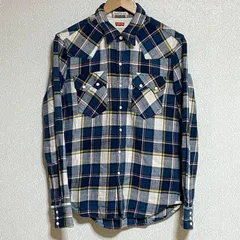 人気ブランド！(^w^)b Levi's リーバイス ウエスタンシャツ ネルシャツ 長袖シャツ チェック柄 スリムフィット SLIM FIT ブルー系 ホワイト系 イエロー系 スナップボタン 綿100 カジュアル 普段 アメカジ メンズ サイズS-P-CHのサムネイル