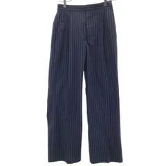 FORK&SPOON フォークアンドスプーン ストライプ柄 ロングパンツ 2 ネイビー アーバンリサーチ レディース 古着