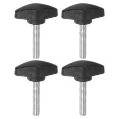 新品 uxcell 4個 ティーウィングノブ サムスクリュー M6 x 35mm 標準メスねじ プラスチック Tノブ ハンドル クランピングノブ グリップ サムスクリュー 黒