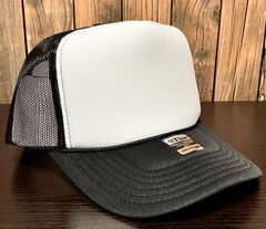 OTTO メッシュキャップ　ソリッドバイザー　　HIGHクラウン深め　白黒ツートンカラー　39-165
