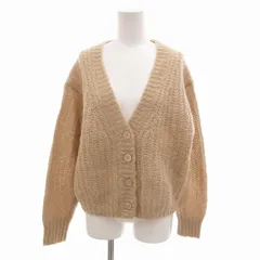 イエナ IENA 美品 ニット カーディガン Vネック モヘヤ混 アルパカ混 ベージュ /FF ■GY39