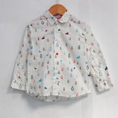 ポールスミス 長袖シャツ トップス アニマル柄 ペンギン ベビー 男の子用 2Aサイズ ホワイト Paul Smith 【中古】