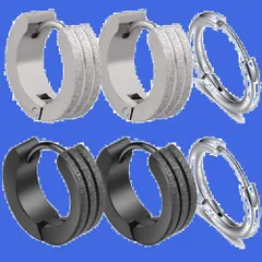 【在庫処分】シンプル 316Lサージカルステンレス 金属アレルギー対応 男女兼用 リングピアス リング フープ ピアス フープピアス メンズ レディース (3種6個セット)