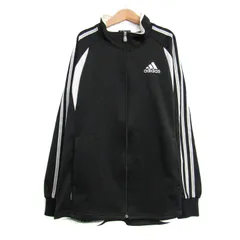 アディダス ジャージ ジャケット アウター スポーツウエア キッズ 男の子用 160サイズ ブラック adidas 【中古】