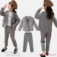 子供服 フォーマル 女の子 スーツ 2点セット ジャケット/パンツ 入学式 卒業式 スーツ 女の子 ジュニア パンツスーツ 子供服 ガールズ キッズ 七五三 発表会 子ども セットアップ 春 チェック柄 110 120 130 140 150 160cm