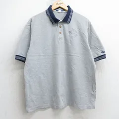 XL/古着 ジャージーズ 半袖 ポロ シャツ メンズ 90s エンブレム 鹿の子 コットン グレー 霜降り他 25jul25 中古 トップス
