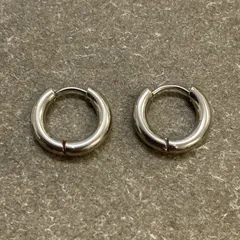 フープピアス 両耳ペア　サージカルステンレス 約12mm シルバー
